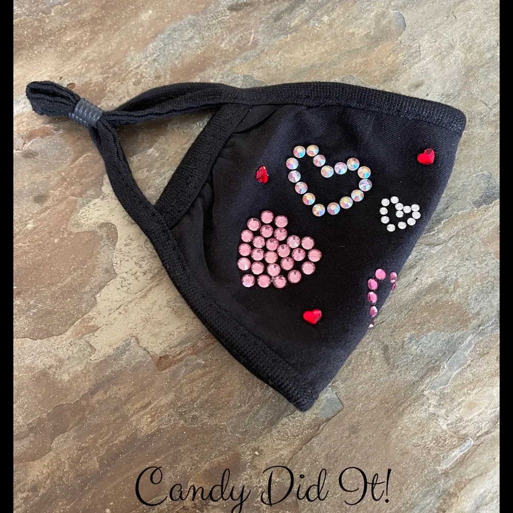 NWT Handmade Candy Did It! Hearts Double Layer With Soft Quilt Layer Face Mask