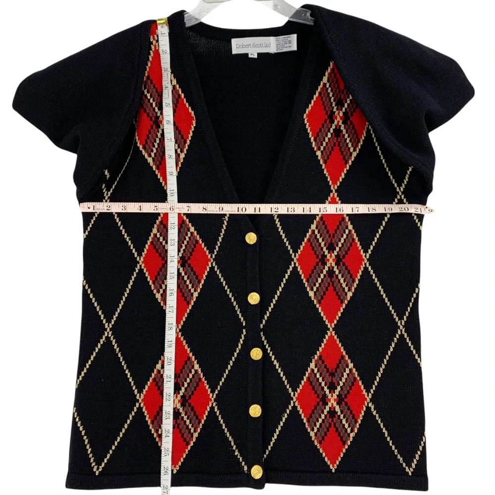 Vintage Argyle Cardigan Sweater by Robert Scott Ltd.