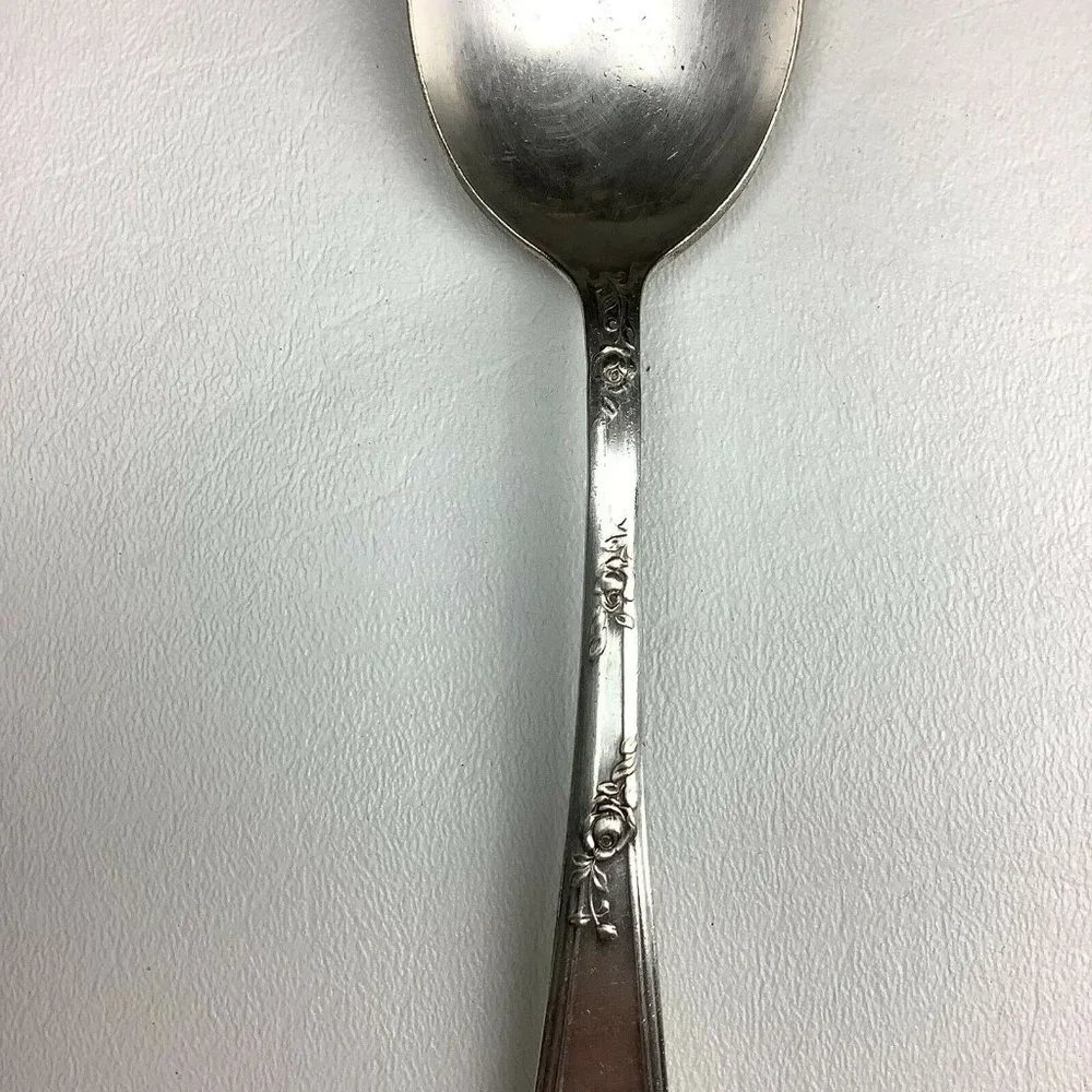 Vintage New England Silver Plate A1 Tablespoons / Dessert Spoon Rosemary Pattern