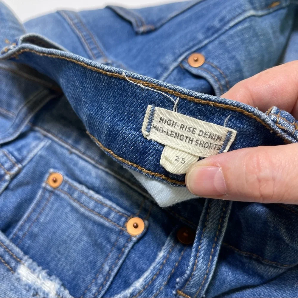 Madewell High-Rise Denim Mid-Length Shorts Size 25 L0367