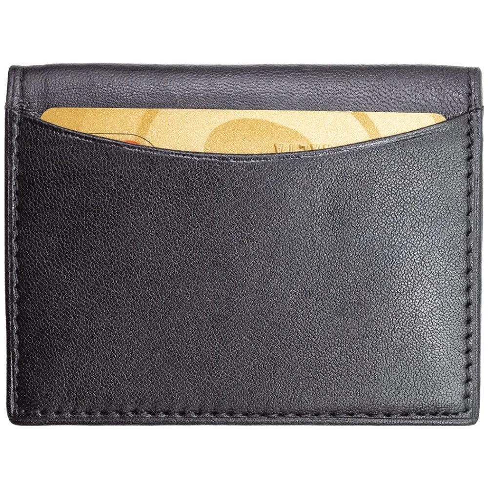 Mens Genuine Leather Bifold Credit Card Holder with RFID Blocking