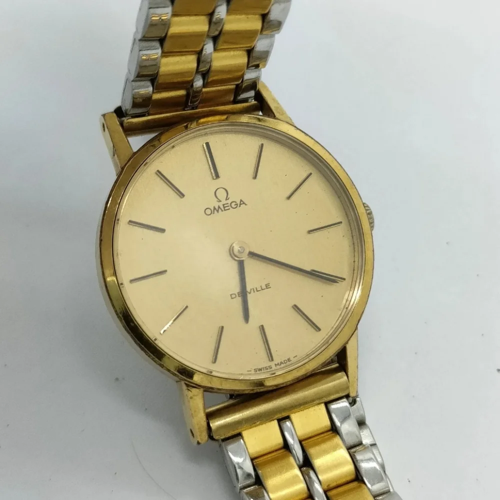 Omega Watch 511.0392 De Ville 24mm Women's Gold X Silver Vintage Rare