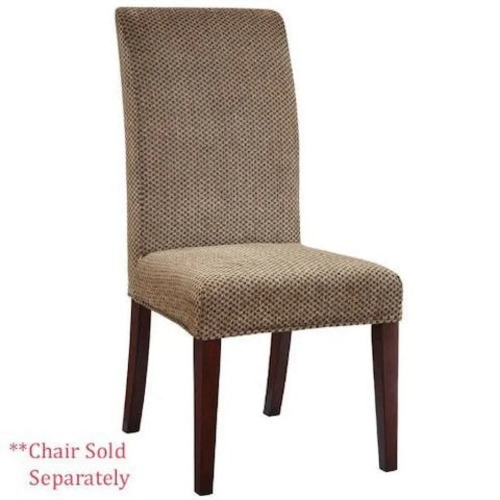 Powell Brown & Tan Checked Chenille Chair Slip Cover, 1-Pack