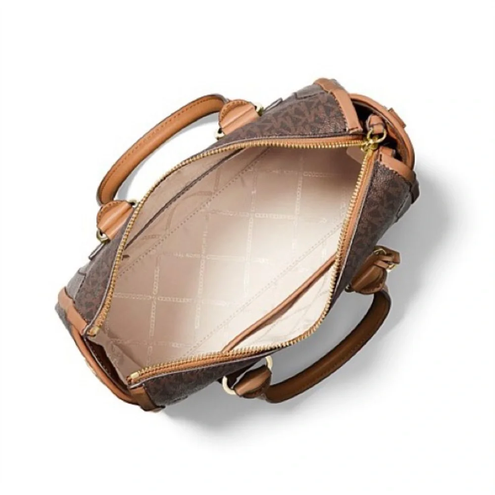 MICHAEL KORS Carine Satchel Crossbody Coated Canvas Leather Bag