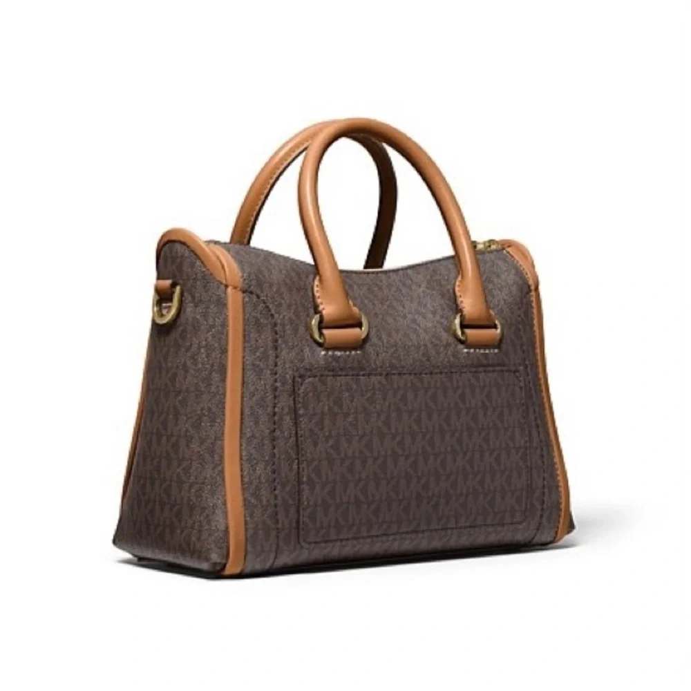 MICHAEL KORS Carine Satchel Crossbody Coated Canvas Leather Bag