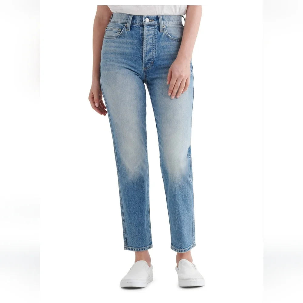 🌜LUCKY BRAND | High Rise Mom Jean Drew | Button Fly | Raw Ankle Hem | size 2/26