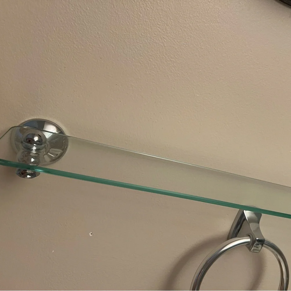 Glass Chrome Bathroom Display Shelf