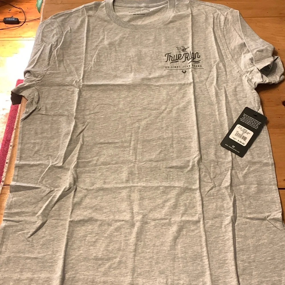 NWT- True Religion- Grey- XL- Logo Tee