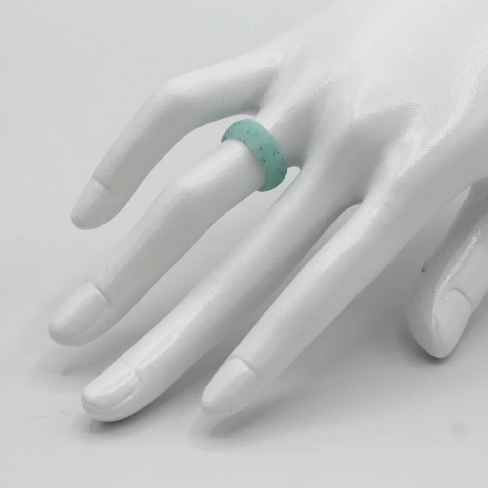 Jewelry ring band silicone 6mm wide light blue fashion sport comfortable new
