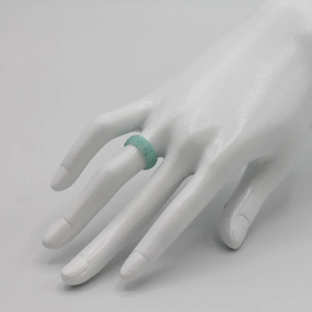 Jewelry ring band silicone 6mm wide light blue fashion sport comfortable new