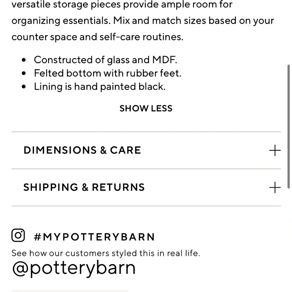Pottery Barn Mirrored Makeup Stand