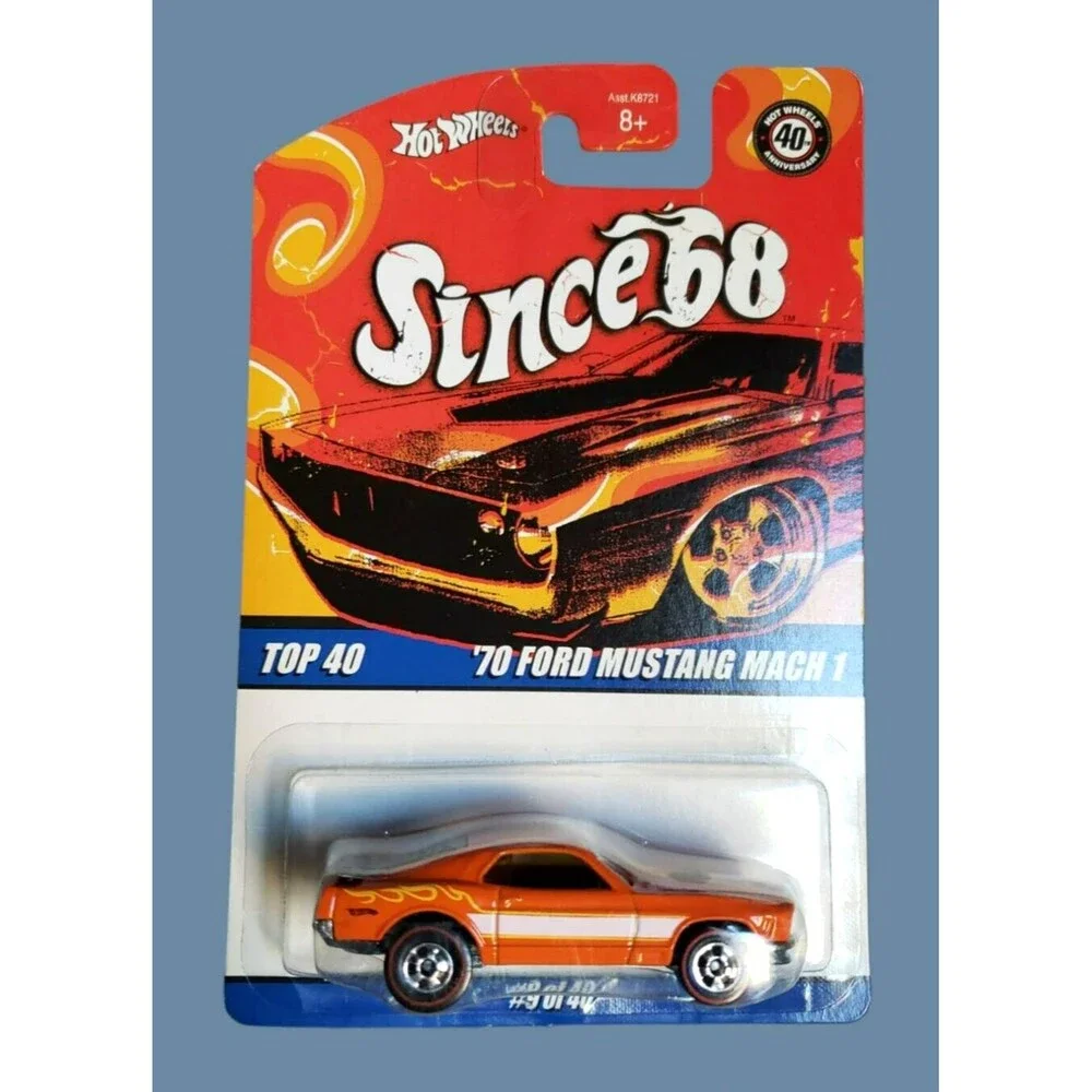 2008 Hot Wheels '70 FORD MUSTANG MACH I Since '68 TOP 40 Orange 1:64 #M1544 MOC