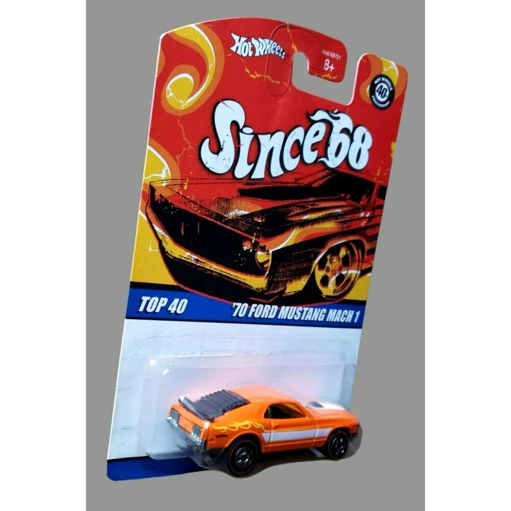 2008 Hot Wheels '70 FORD MUSTANG MACH I Since '68 TOP 40 Orange 1:64 #M1544 MOC