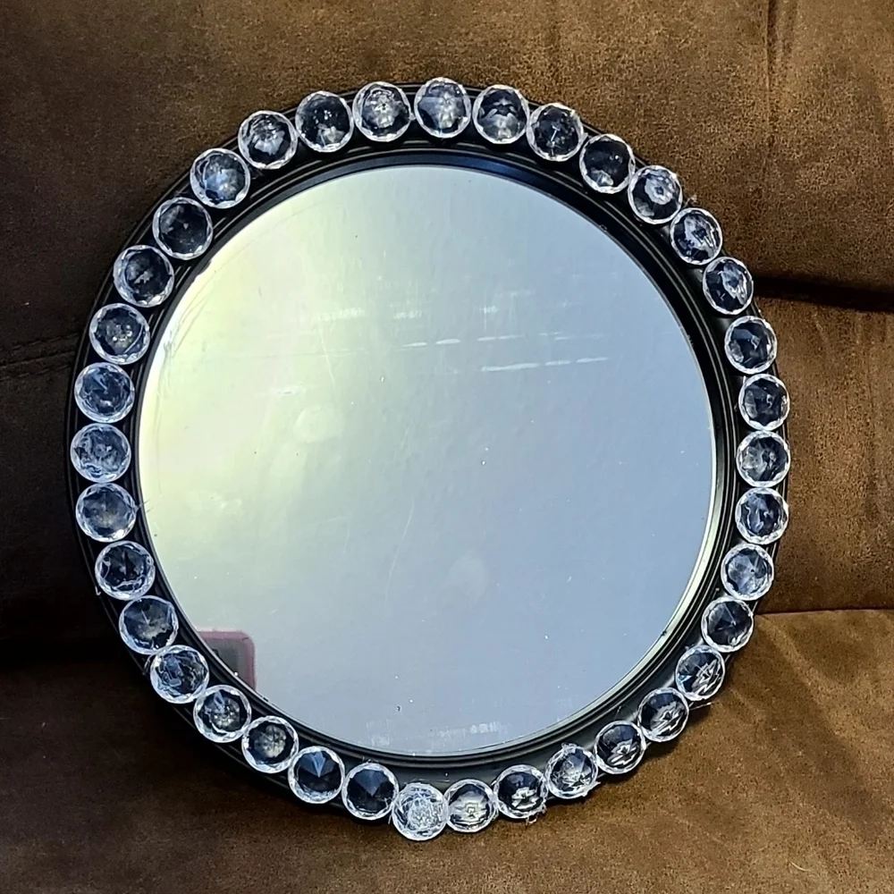 𝅺2 Piece Round Glass Accent Wall Mirror Set