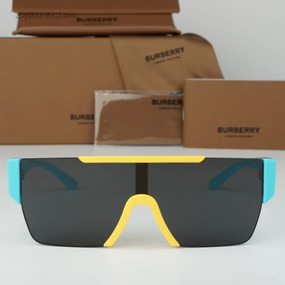 Burberry Girls Sunglasses Yellow Blue Grey Shield JB4387 405087 KIDS BRAND NEW