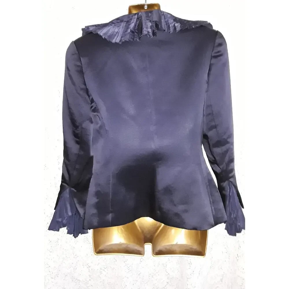 Christian Dior Vtg Satin Evening Jacket With Large Pleated Collar