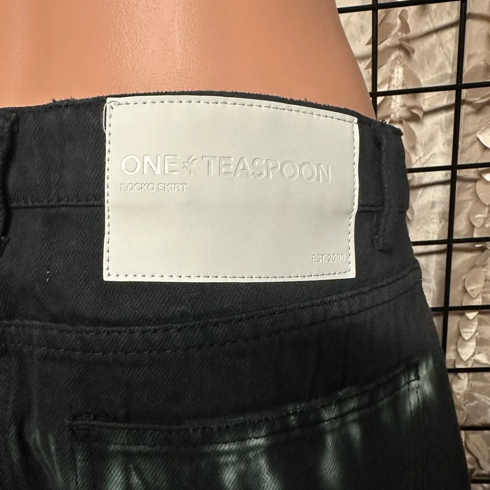 Rocko Mid Waist Long Length Denim Skirt - Black Magic