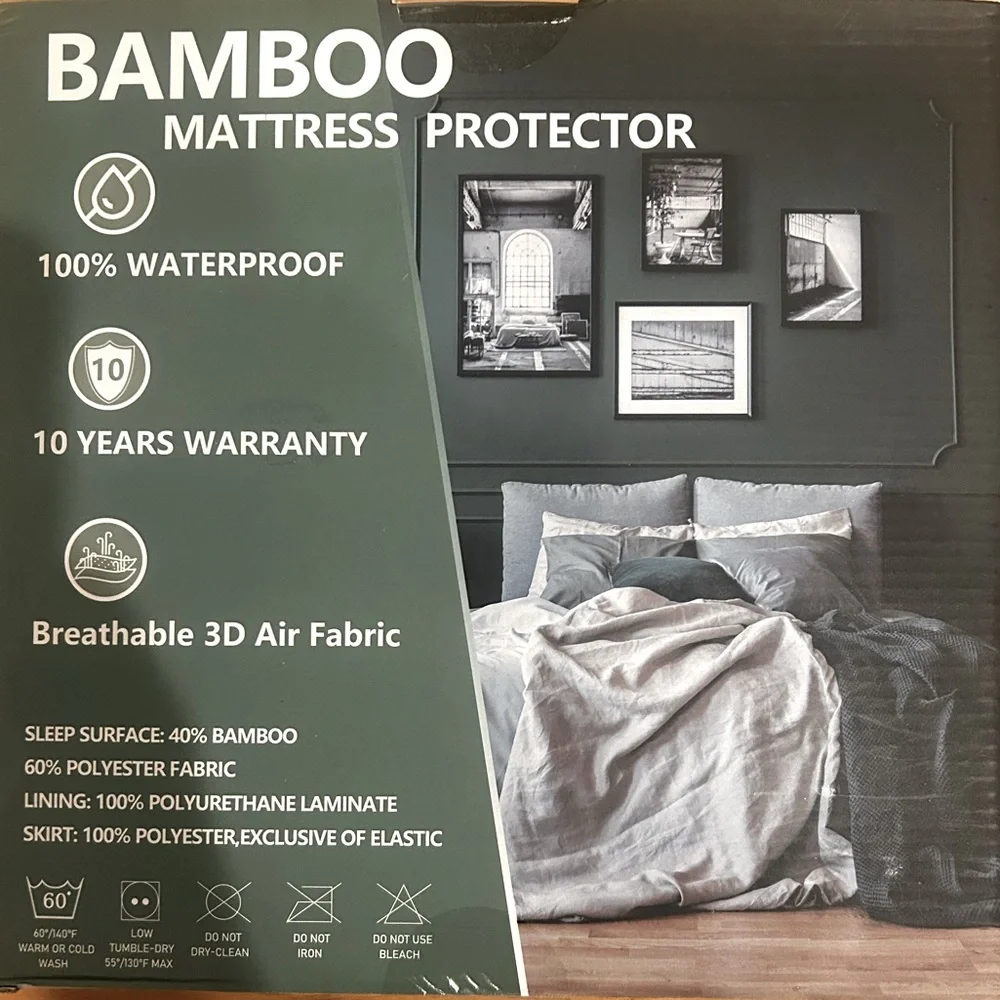 Bamboo waterproof mattress protector. Crib.