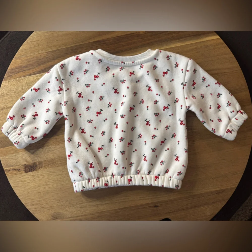 Primark White Baby Sweater with Red Florals