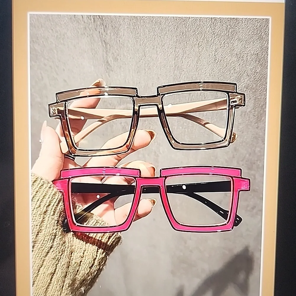 Anime Candy Color Square Glasses 👓