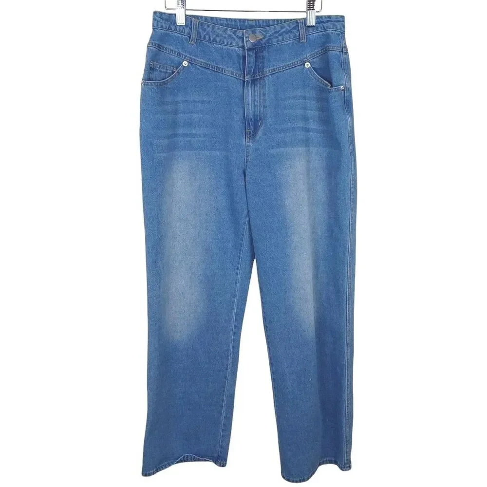Gilli Womens Mom Jeans High Waist Straight Denim Pants Size Large