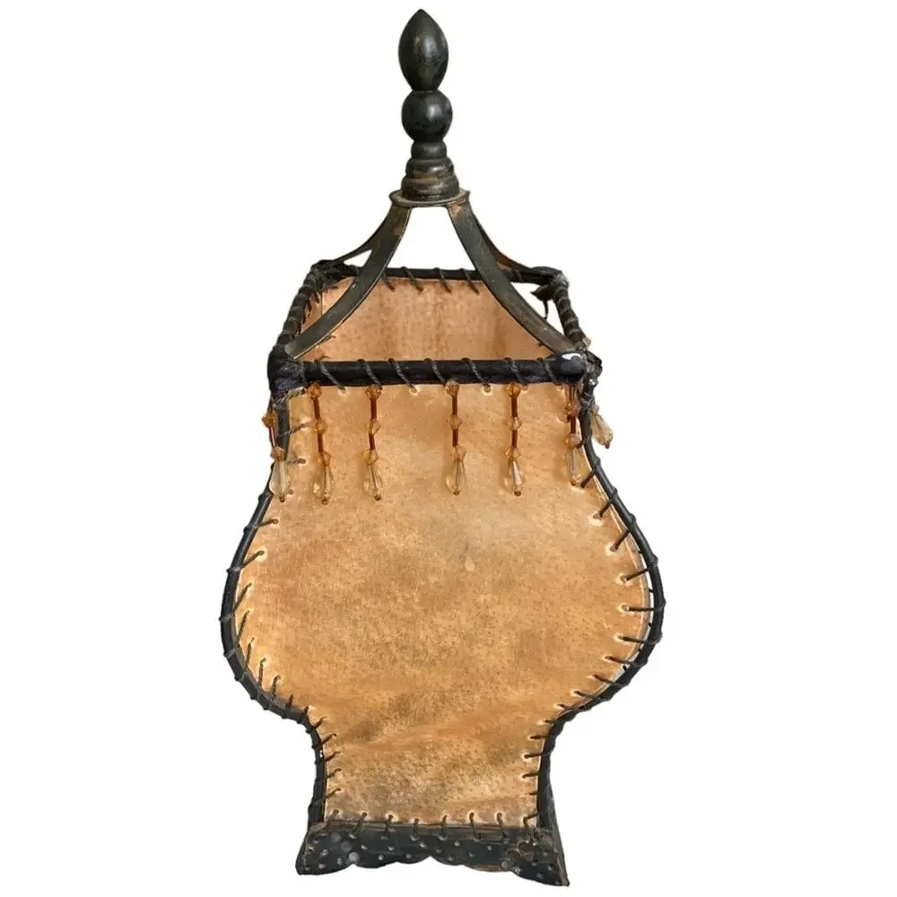Hyde Leather Western Table Top Candle Light Lantern