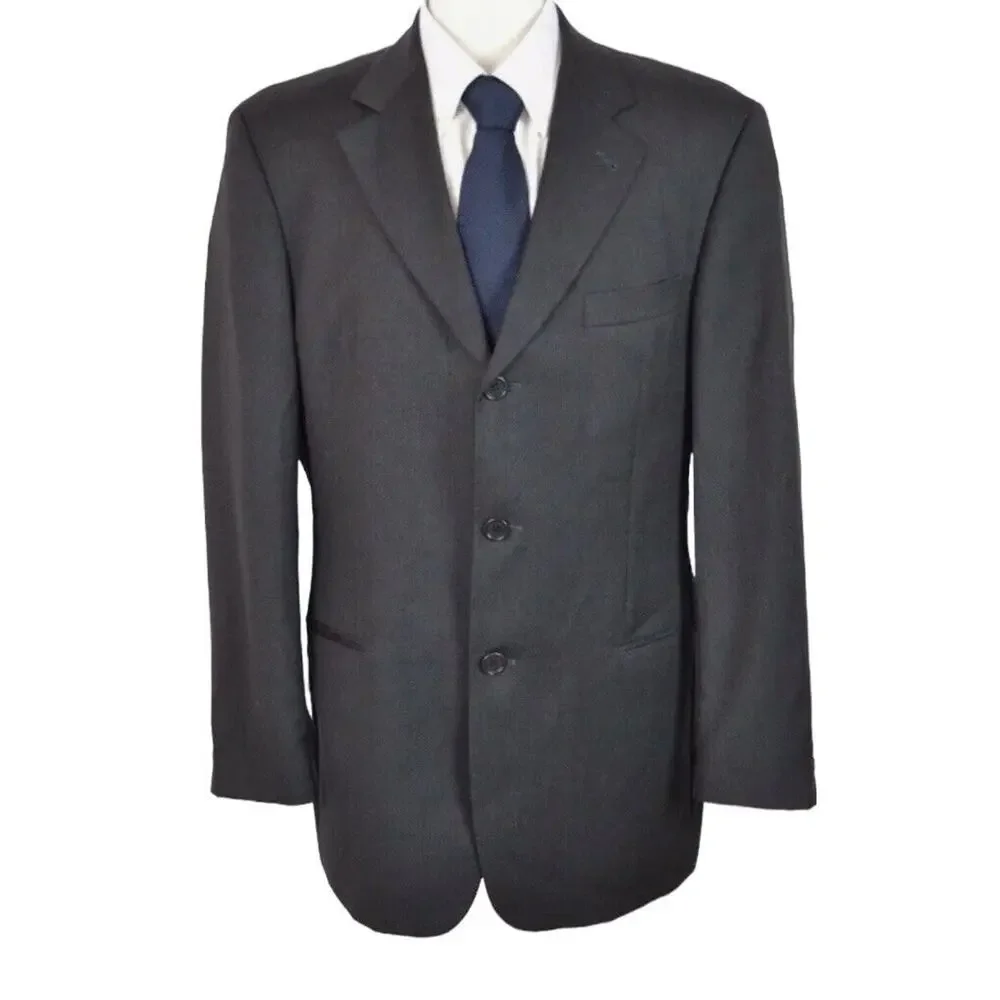 Hugo Boss Mens 42T Einstein Omega Vintage Sport Coat Charcoal Gray