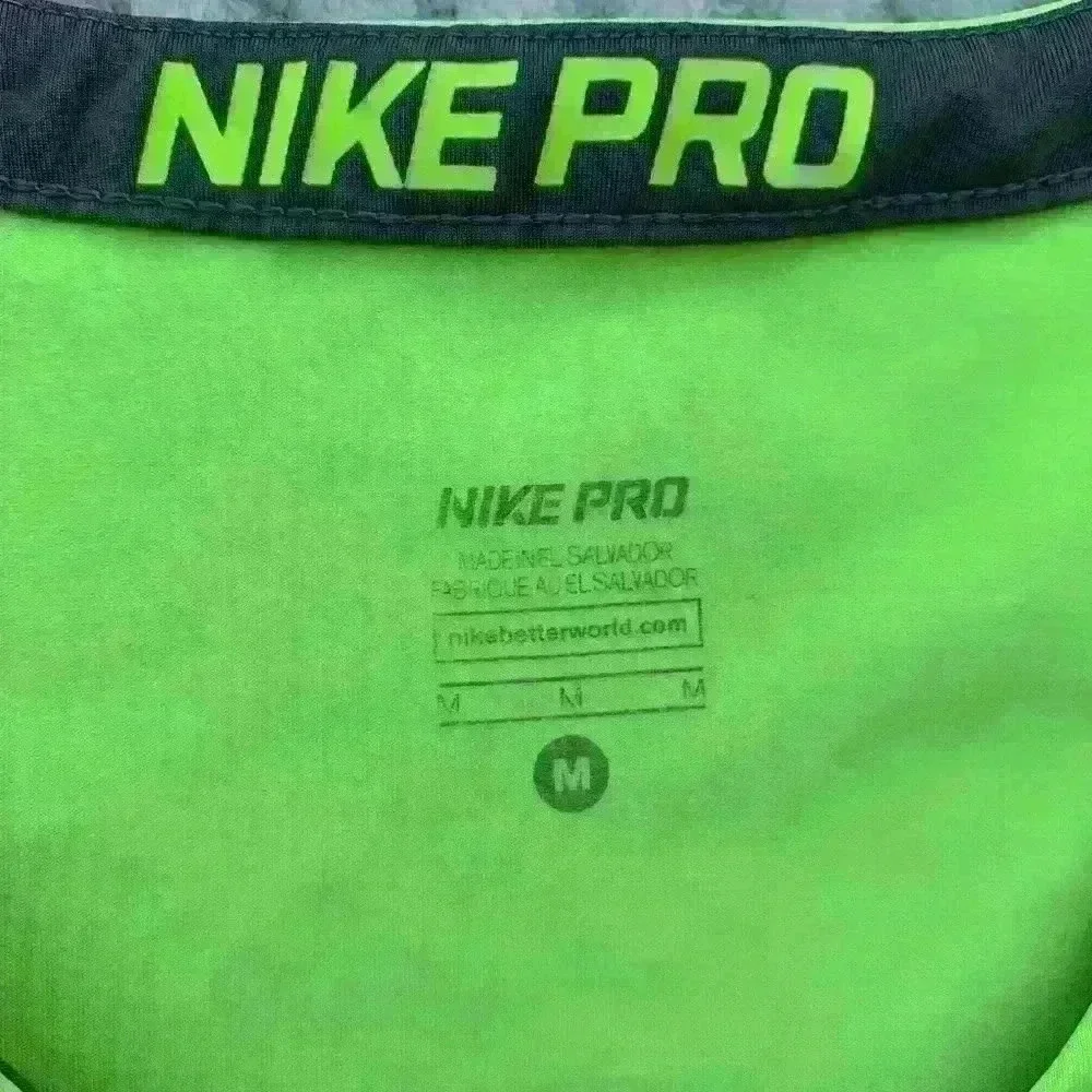 Nike Pro V Neck bright yellow shirt Sz M running, biking, outdoor, hiking