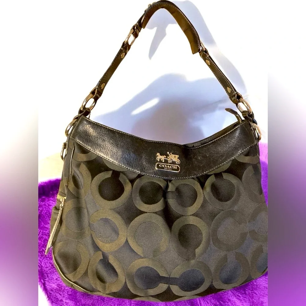COACH 13252 Madison Parchment OP Satchel SHOULDERBAG tote black