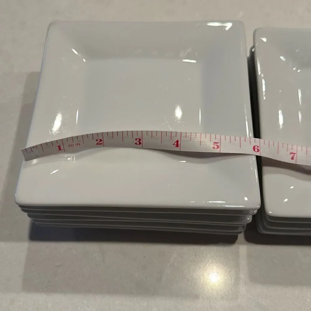 Crate & Barrel square salad appetizer plates great shape. 11 in sale, 6 inch.