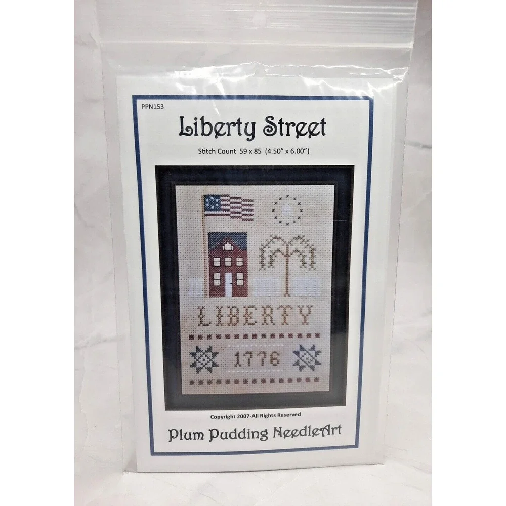 Plum Pudding NeedleArt Cross Stitch Pattern Liberty Street 4.5x6 Sampler