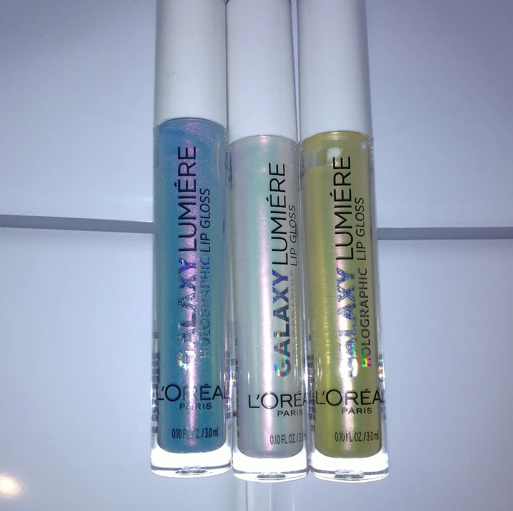 3 Pack L'Oreal Lumièr Galaxy Holographic Lip Gloss