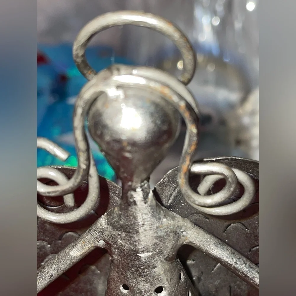 NWT Regal Art & Gift Heart Outdoor Silver Angel Candle Holder