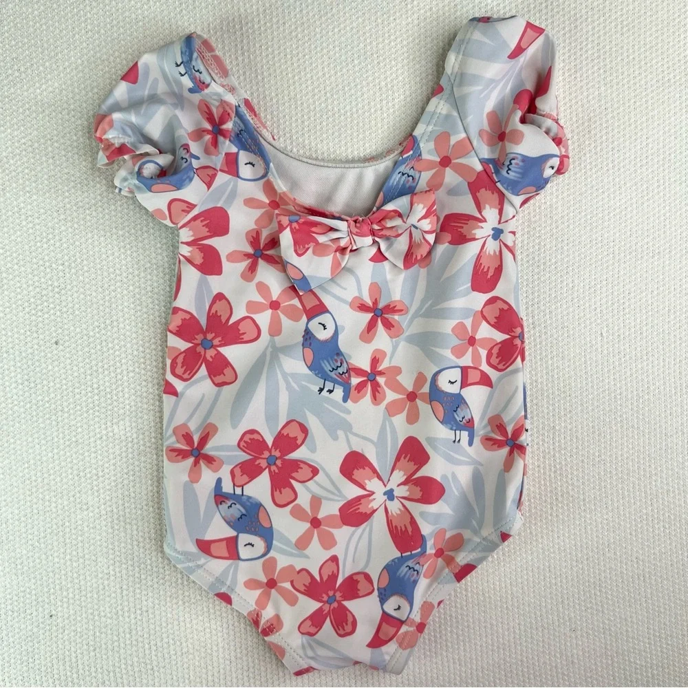 Baby Girl Swimwear One Peace Beach Pool Summer Old Navy Hat Size 0-6 Months