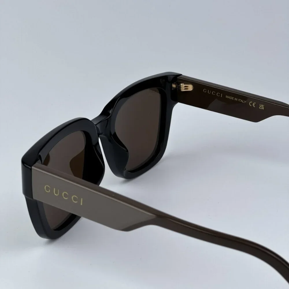 Gucci GG1670SK 004 BRAND NEW Sunglasses Black Green Brown Unisex Square