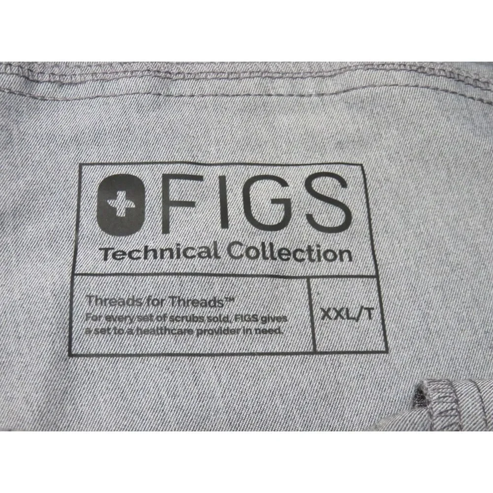 FIGS Mens Gray Pants Scrubs‎ Technical Collection J21004T Size XXL/T