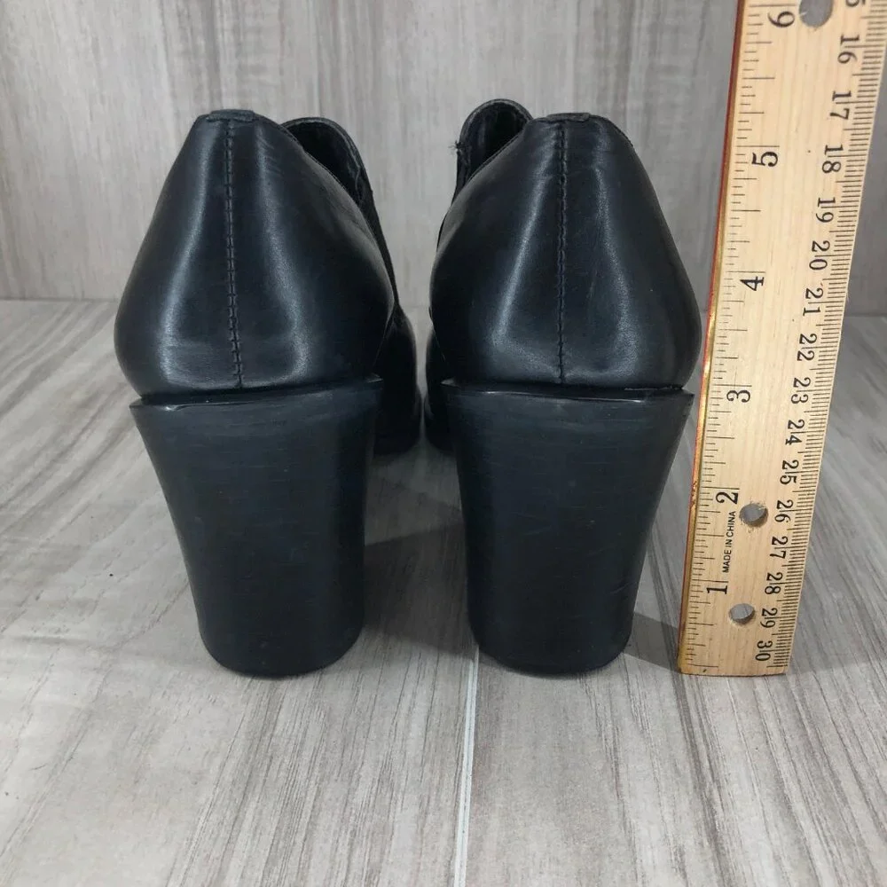 Amanda Smith Ankle Boots Womens 8M Tranter Black Leather Slip On Shootie Booties