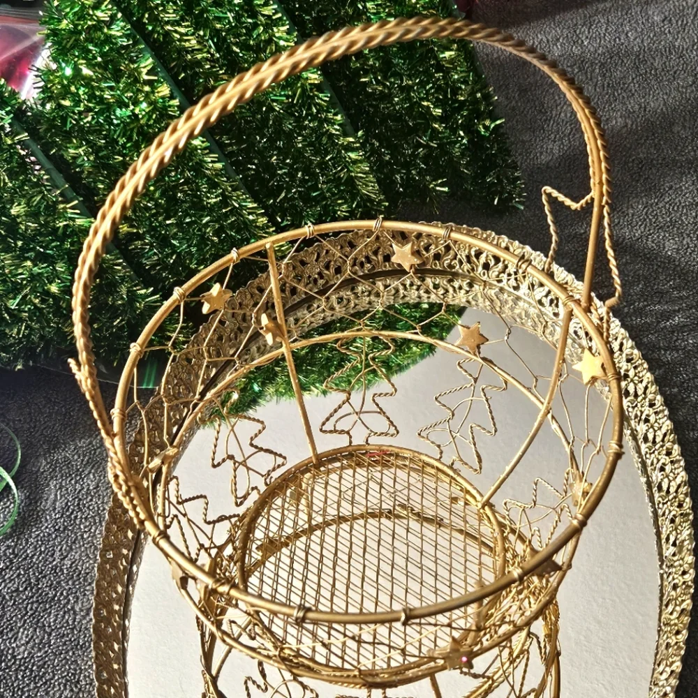 Hand Crafted gold perfect basket