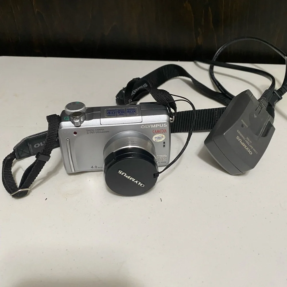 Olympus Silver Digital Camera with Charger