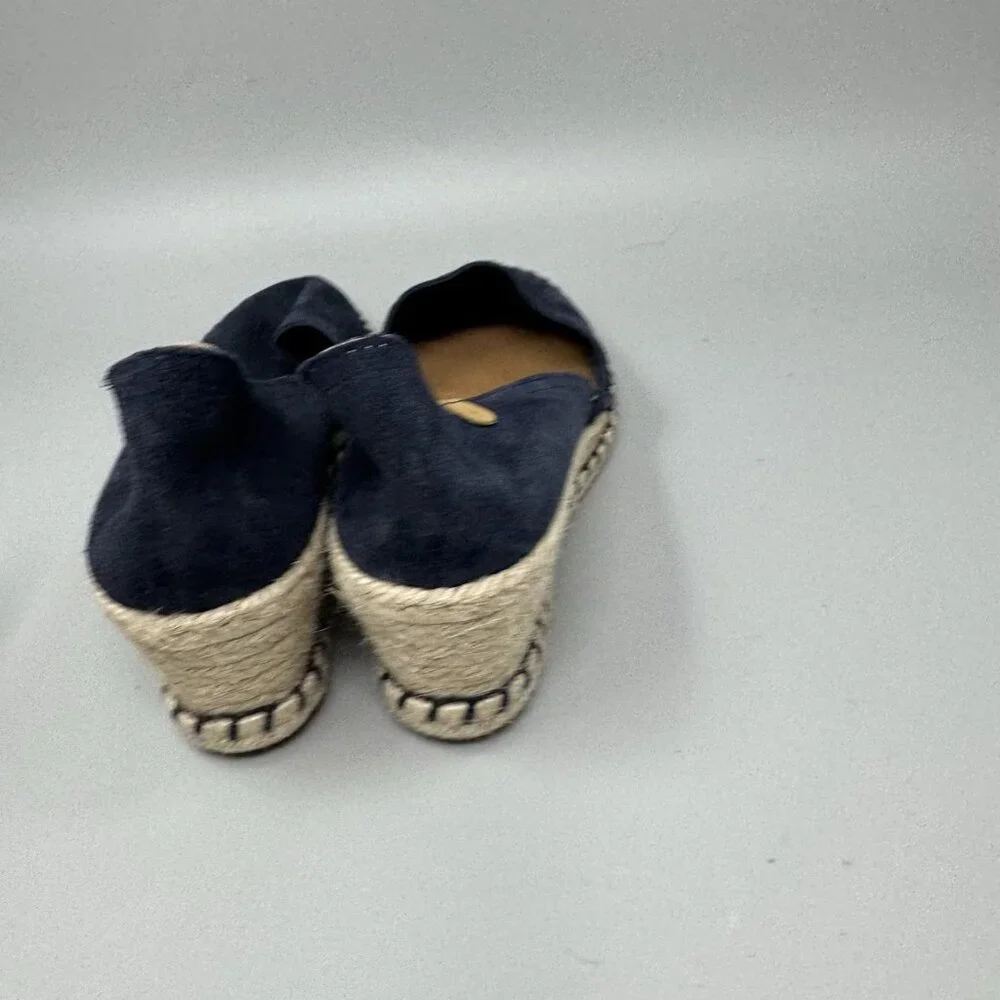 Verbenas Malena Women's Espadrille Blue Navy Suede Wedge Sandals Sz 9 US 40 EU