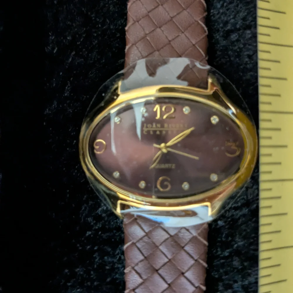 Joan Rivers Classics Collection Gold and Brown Women's Watch & Matching Earrings