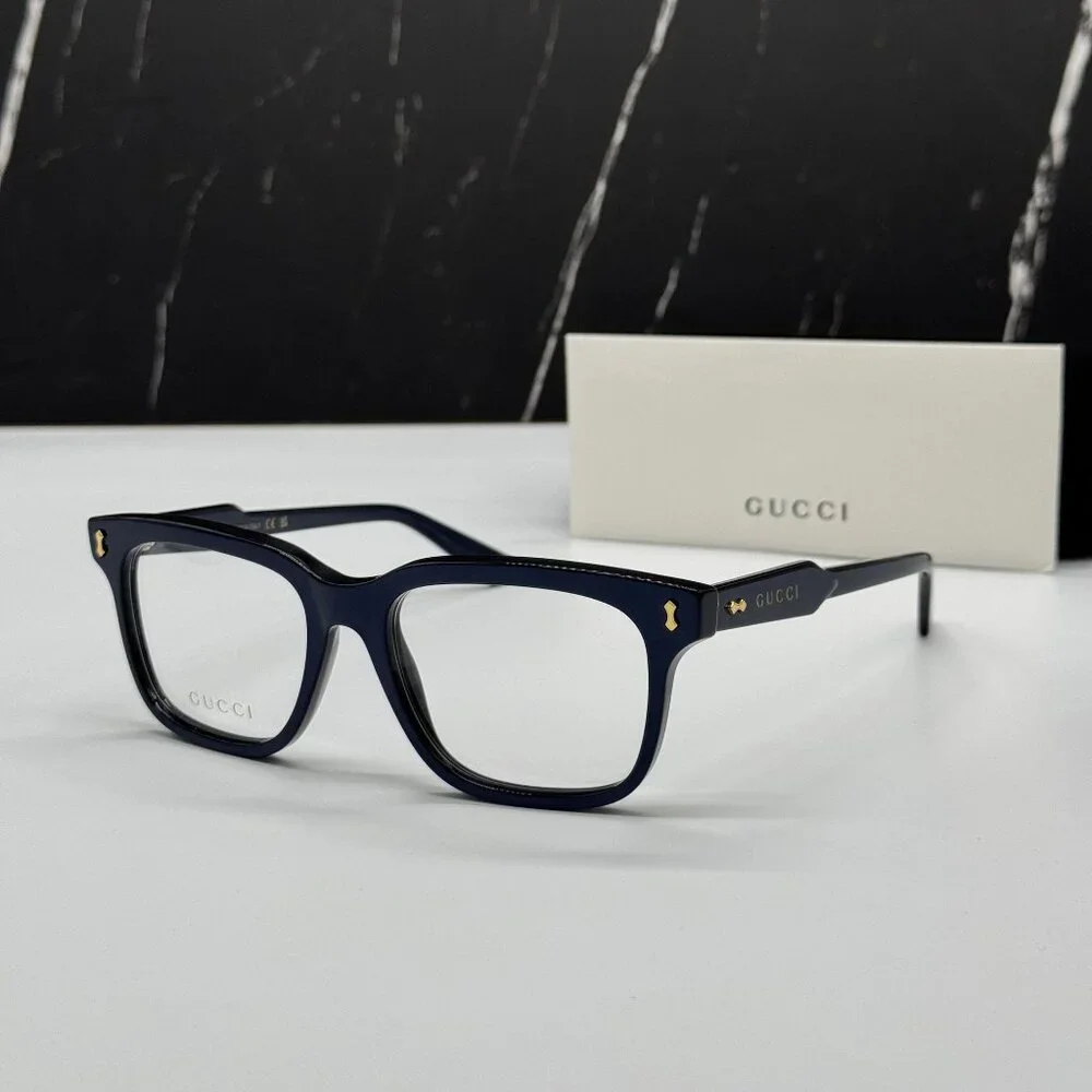 NEW GUCCI GG1265O 005 BLUE MEN EYEGLASSES GUCCI