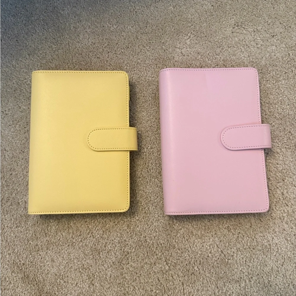 2pc Pink and Yellow A6 Ring Binder Bundle