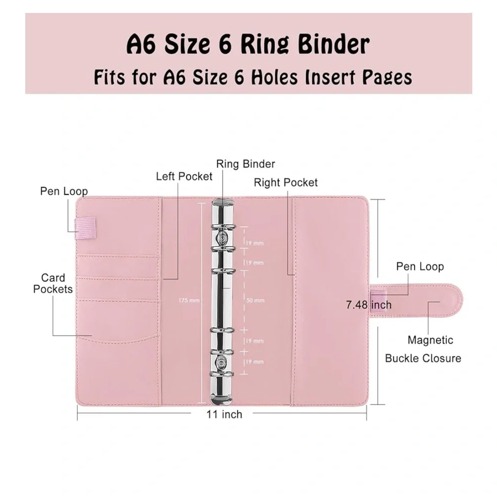 2pc Pink and Yellow A6 Ring Binder Bundle