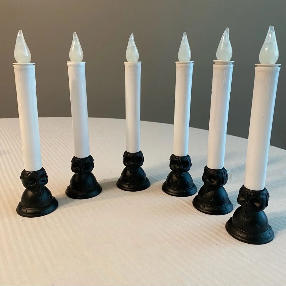 Halloween Party Decoration Bundle with Pumpkin Garland, Webs, Skull candlesticks