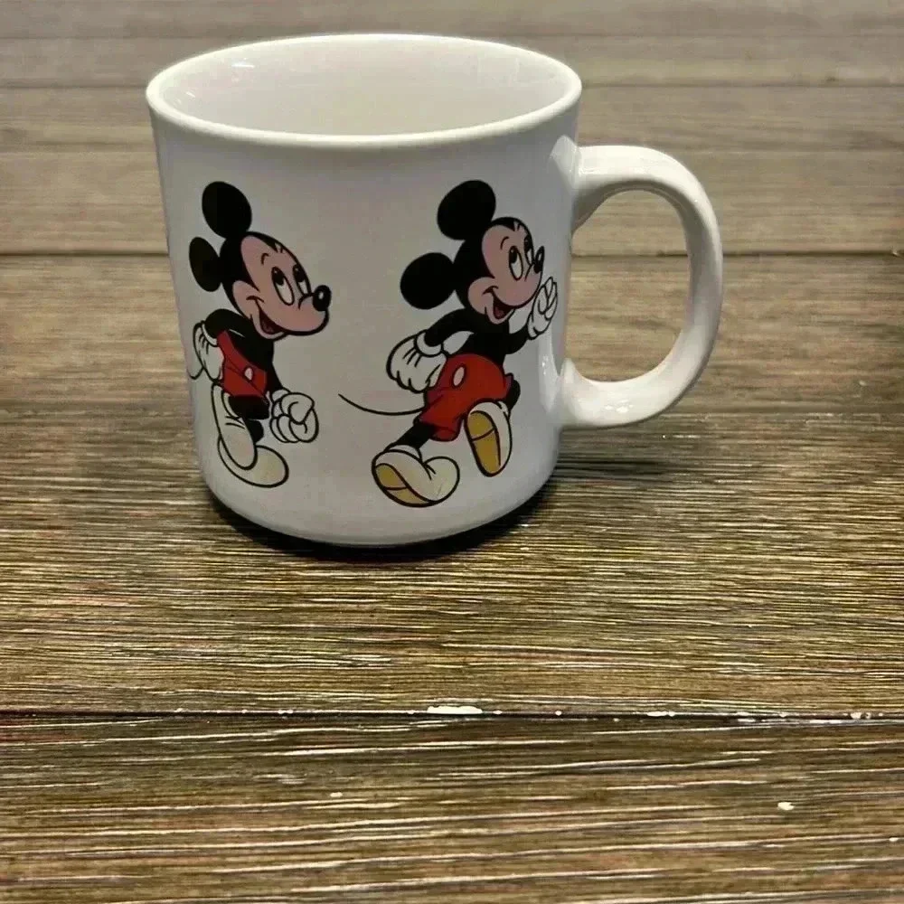 Vintage Disney Mickey Mouse Coffee Mug - animated walking Mickey 12 oz
