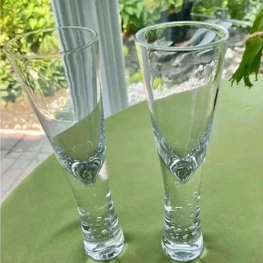 Mysterious rising bubbles / Pair Champagne Cocktail Glass / Sghr SKU 220109