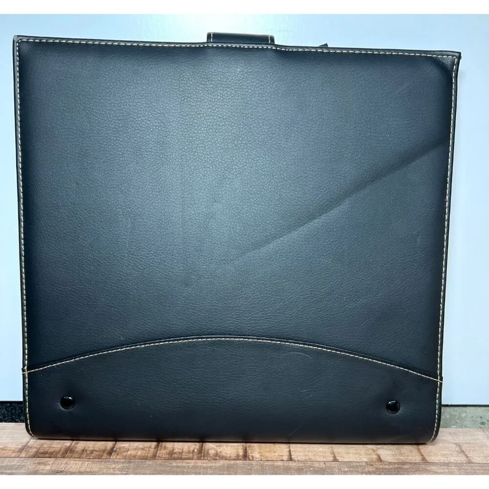 Professional Faux Leather 3-Ring Binder Portfolio Organizer With Tab Dividers
