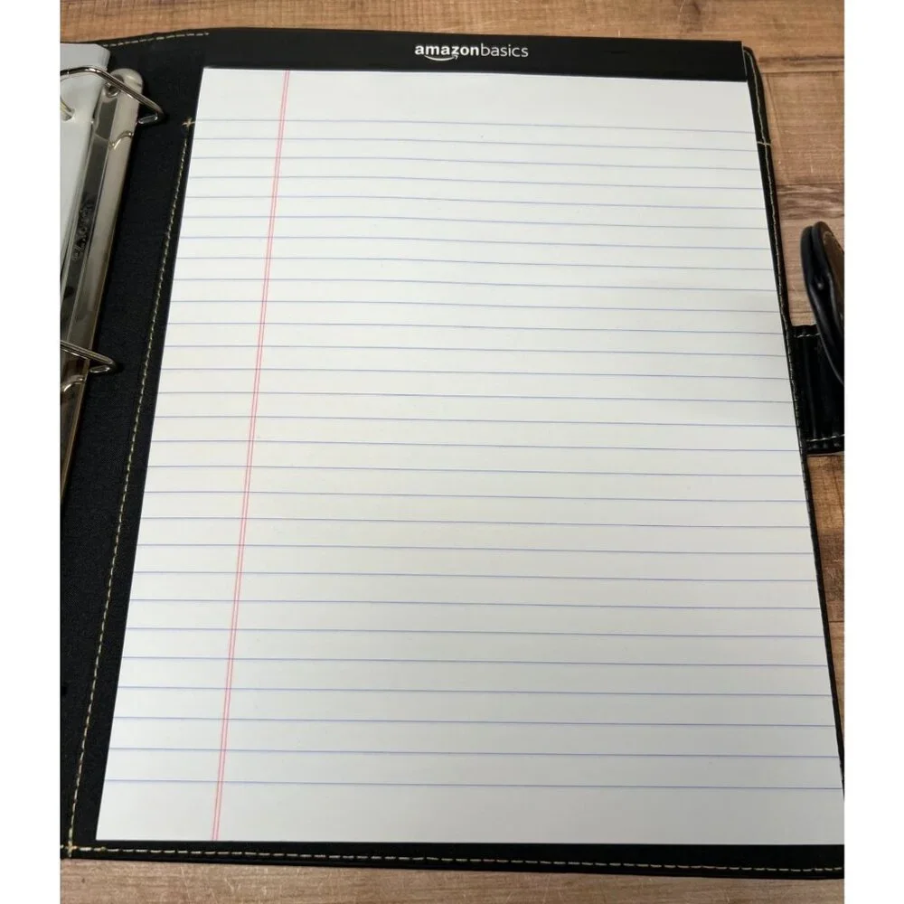 Professional Faux Leather 3-Ring Binder Portfolio Organizer With Tab Dividers