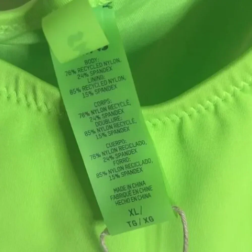 SKIMS Recycled Swim Strapless Monokini (Neon Green) XL